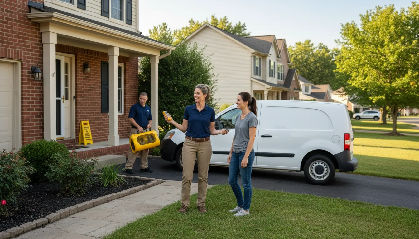 Residential water damage restoration in Geff, IL